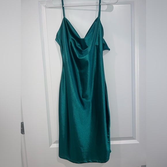 Stylish Spaghetti Strap Satin Dress SV61026